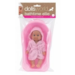 Dolls World Bathtime Ellie With Bath 17cm Assorted